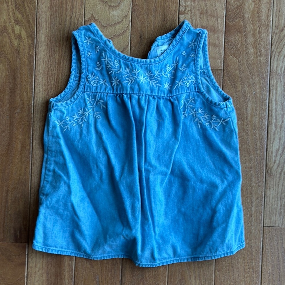 Gap Embroidered Blue Kids Tank Top, 4T